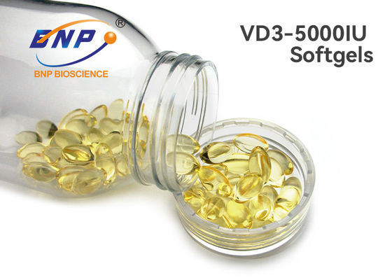 vitamina D3 trasparente di supplemento dell'OEM 250mg 5000 IU Softgels